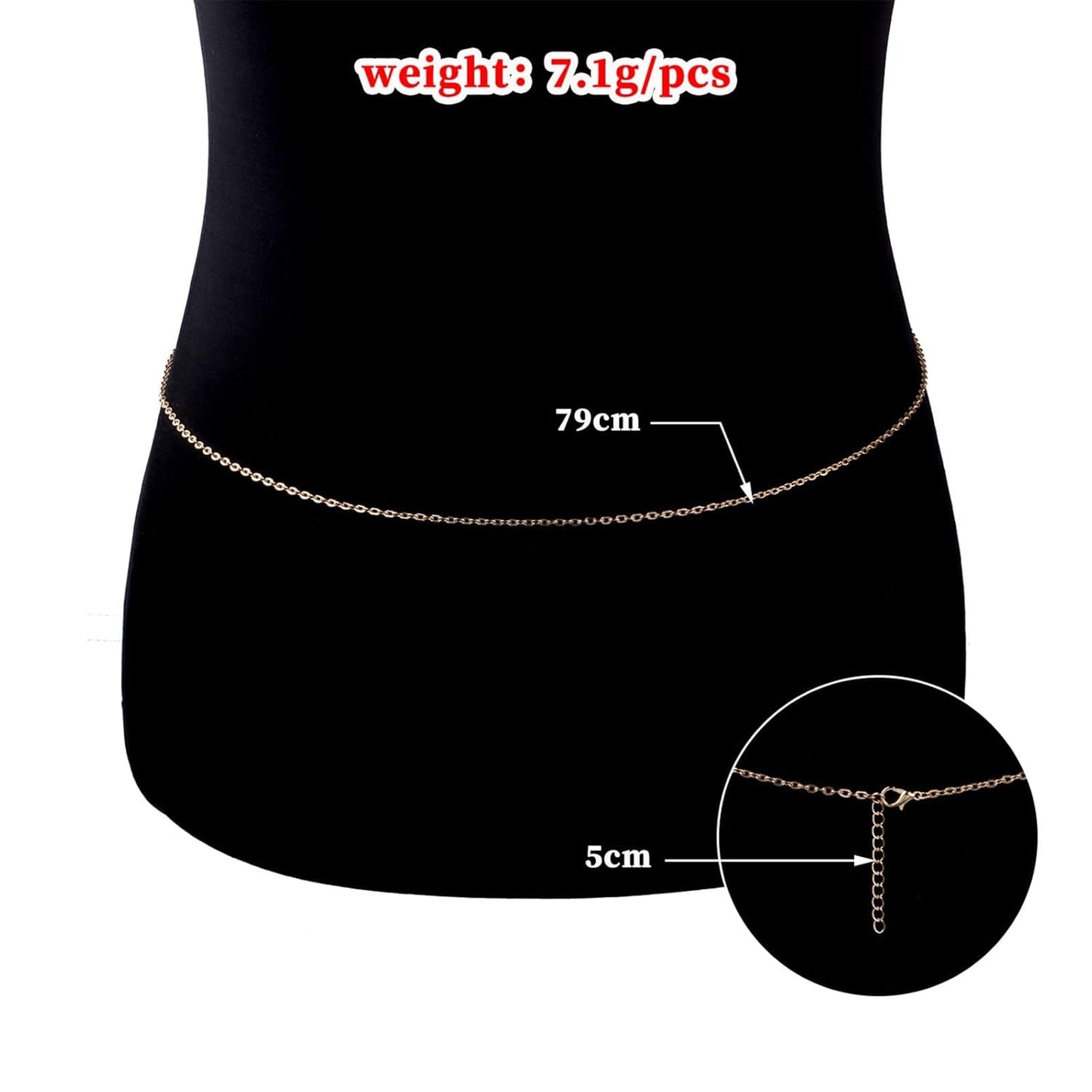 Belly Waist Chain Gold Body Chain Minimalist Bikini Chain Boho Summer Beach Chain Body Chain Accessories for Women and Girls Gifts