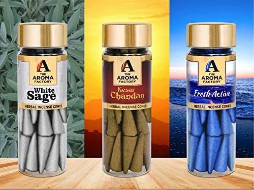 The Aroma Factory Organic Incense Dhoop Cones 3x30 Cones Jute Gift Set with Holder (Exotic Healing)