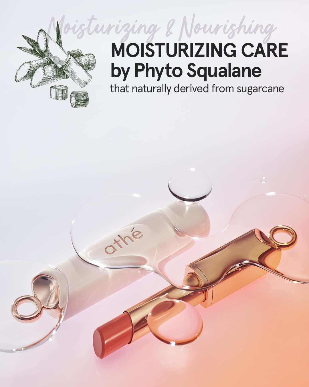 ATHÉ Authentic Lip Balm 07 MERRILY (Tinted), Lightweight Wear & Plumping Lips without Stickiness, Moisturizing & Nourishing Plant-Based Vegan Chapstick for Dry, Petrolatum Free, Cruelty-Free