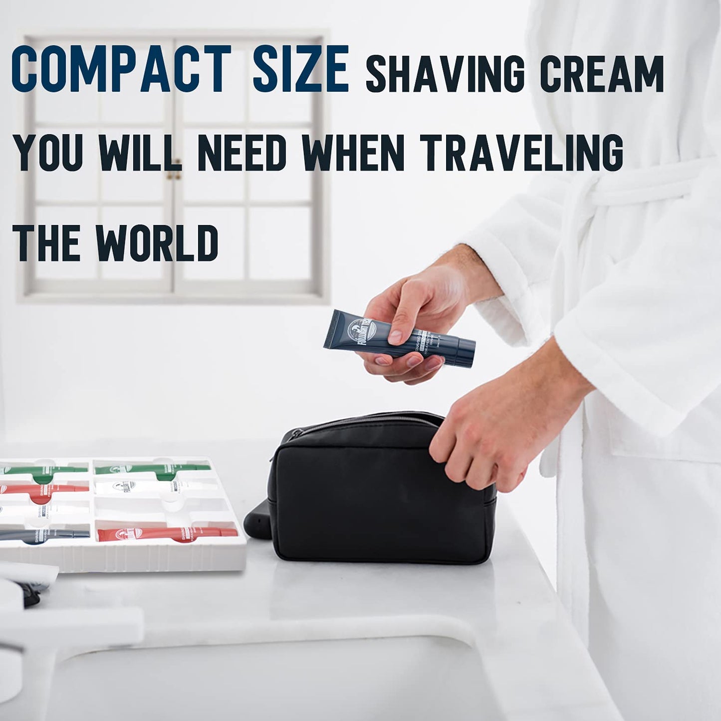 4 Packs Shaving Soap w/Shaving Bowl,Shaving Brush,Shaving Cream,Unqiue Gift Set Mens Shaving Kit for Christmas Stocking Stuffers for Him Boyfriend Dad Adult Husband Birthday Valentines Day