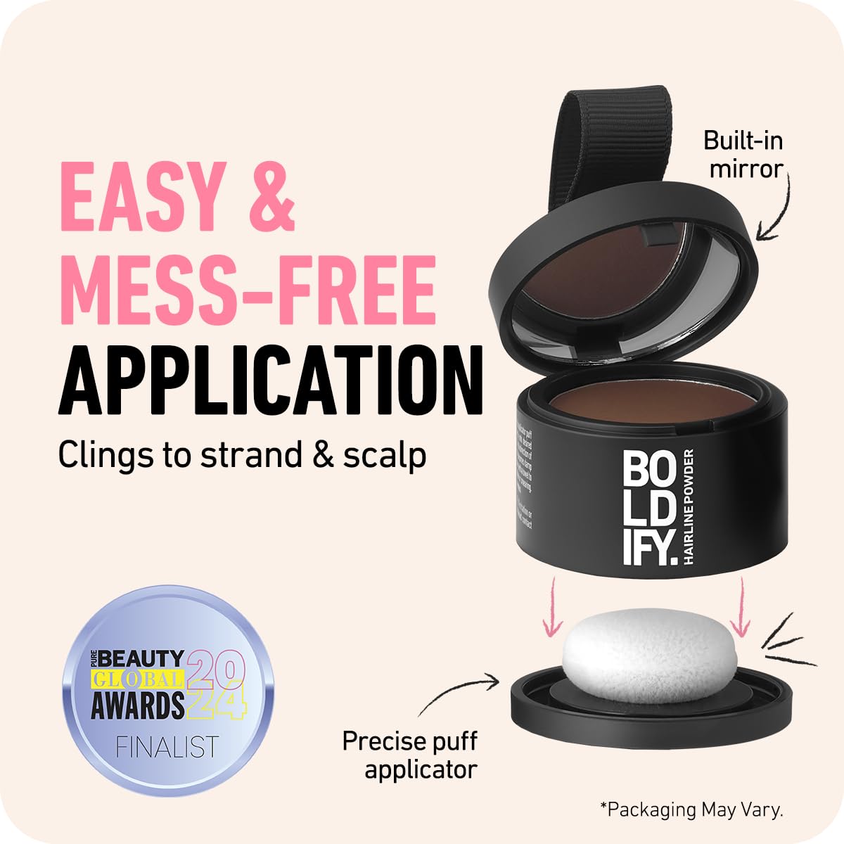 BOLDIFY Hairline Powder - Root Touch Up Hair Color for Gray Coverage - Bald Spot Concealing Hair Powder for Women & Men - 48-Hour Stain-Proof - White