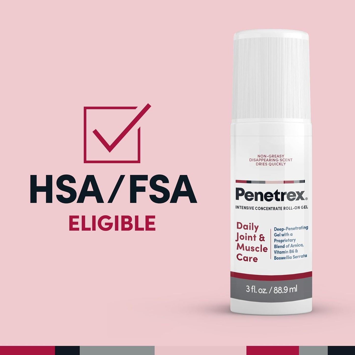 Penetrex Joint & Muscle Therapy - Soothing Gel for Back, Neck, Hands, Feet - Premium Whole Body Rub with Arnica, Vitamin B6 & MSM - 3oz Roll On Gel (2-Pack)