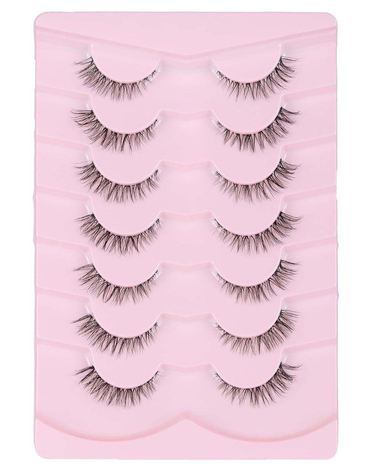 Wispy Cat Eye Lashes Demi Wispies Eyelashes C Curl False Lashes Clear Band Lashes Short False Eyelashes Natural Mink Lashes 7 Pairs