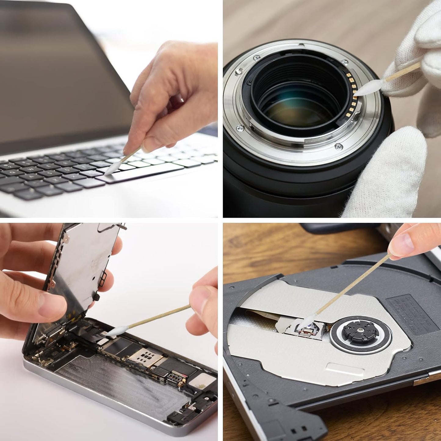 Eyxformula 600 Pcs 6 Inch Gun Cleaning Swabs Lint Free, Pointed Tip Long Cotton Swabs with Sturdy Bamboo Sticks, Ideal for Precision Cleaning Firearms, Tight Space, Electronics, Crafts, Detailing