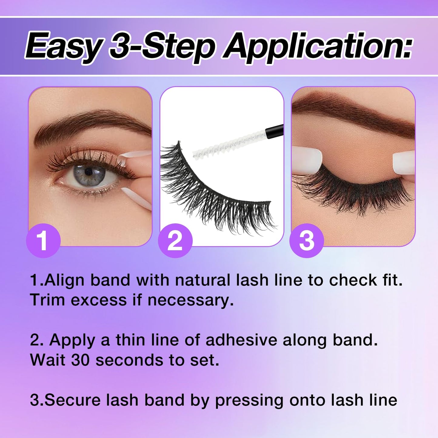 Wispy False Eyelashes Kit With Bond, Seal and Tweezer, 7 Pairs Natural Look Fake Cat Eye Lashes Strips Thin Band Extensions Waterproof Easy Eyelashes for Beginners DF1