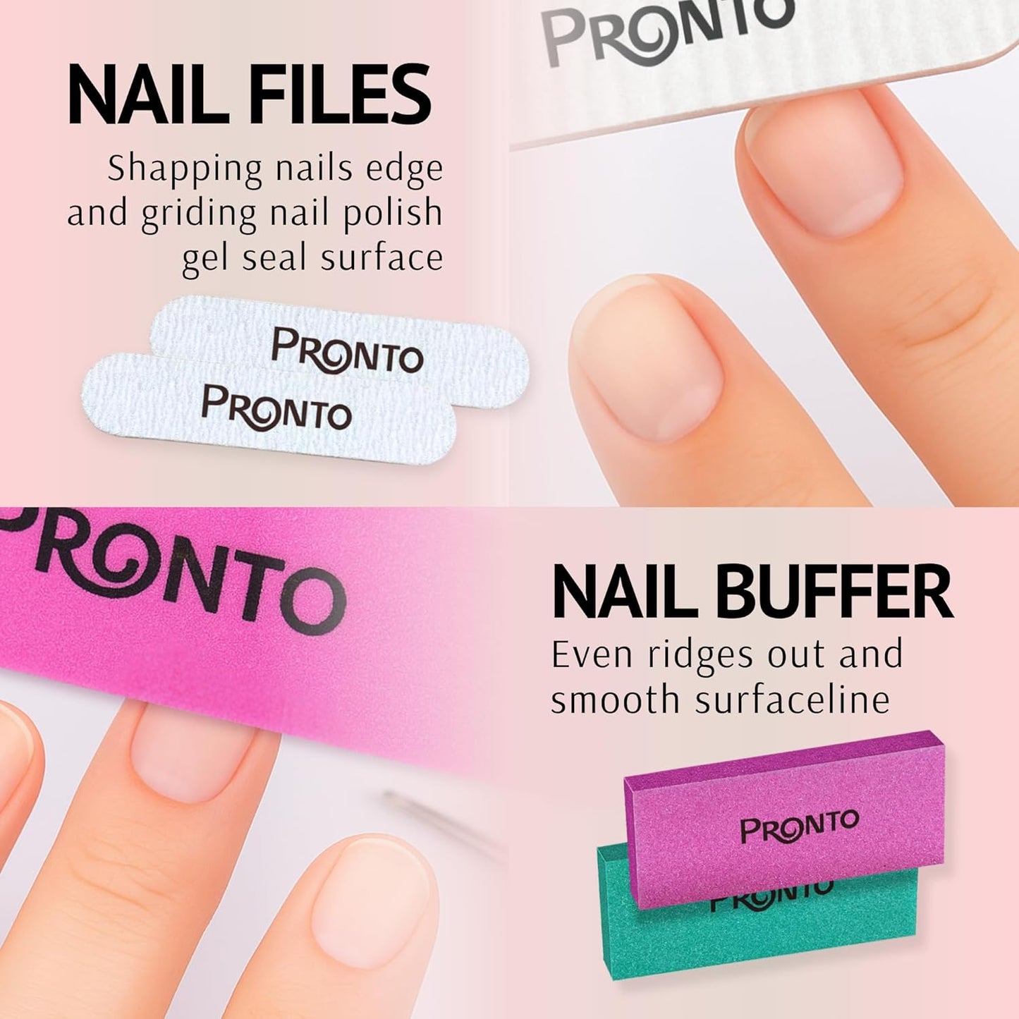 Pronto Gel Nail Polish Remover Kit - 16oz Pure Acetone, Nail Soaking Bowl, Moisturizing Cuticle Oil, Manicure Kit Including Gel Nail Polish Tools, Nail File, Nail Buffer, Cuticle Pusher & Nail Scraper