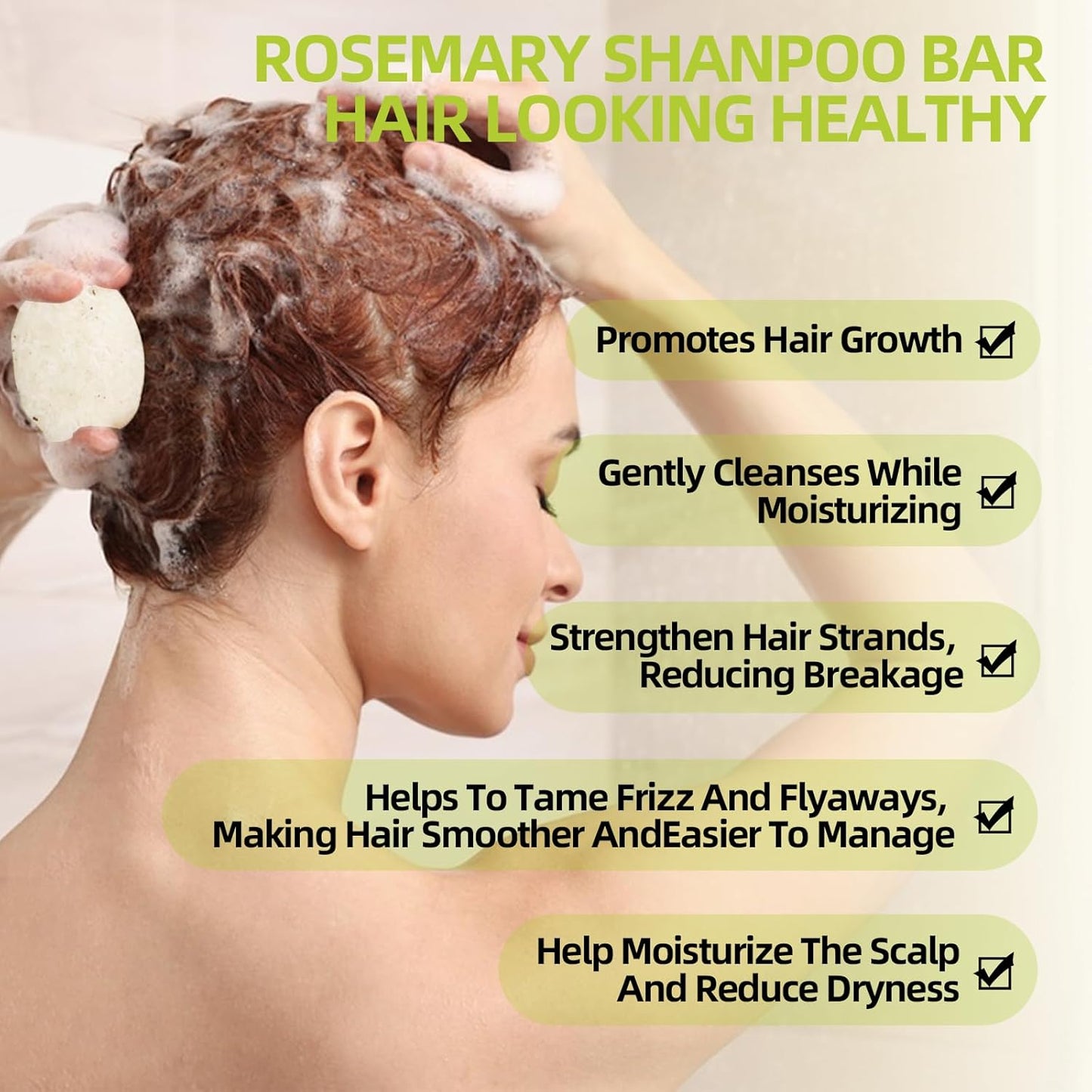 2 Pack Rosemary Oil Shampoo Bar and Conditioner Set–Natural Hair Bar Soap & for for Men and Women,Strengthens,Thickens,and Controls Oil with Organic Rosemary,Supports Scalp Health & Reduces Hair Loss.