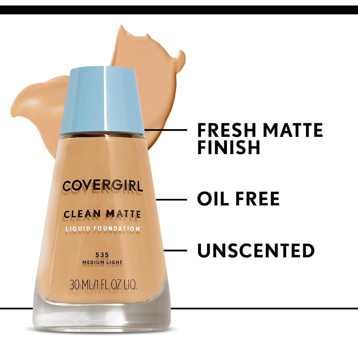 COVERGIRL Clean Matte Liquid Foundation, Deep Golden 570, Pack of 1