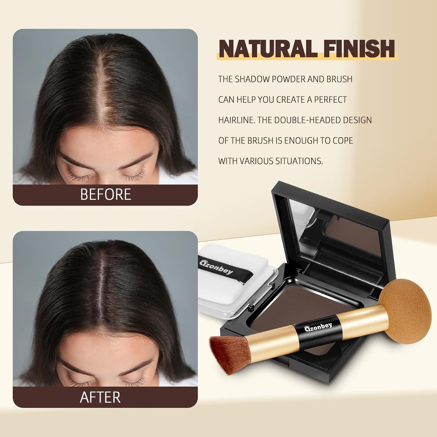 New Root Touch Up Hair Color,Hair Fibers for Thinning Hair,Cruelty Free Hairline Powder - Instantly Cover Touch Up, Hair Color Root Touch Up Powder, Hair Thickener for Women & Men (Med Brown)