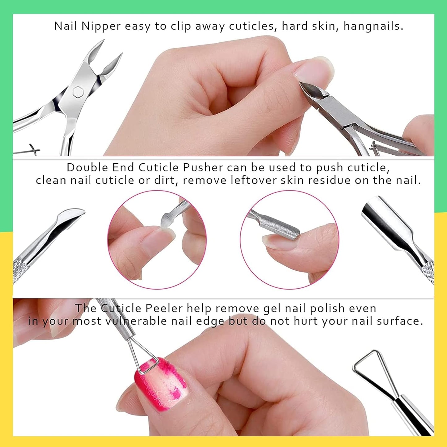 FANDAMEI Nail Buffer and File, Nail Care Kit with 3PCS Nail Files, 2PCS Nail Buffers, Rectangular Nail Buffer Block, Cuticle Nipper, Cuticle Pusher, Peeler. Cuticle Oil Milk and Honky Nail Manicure