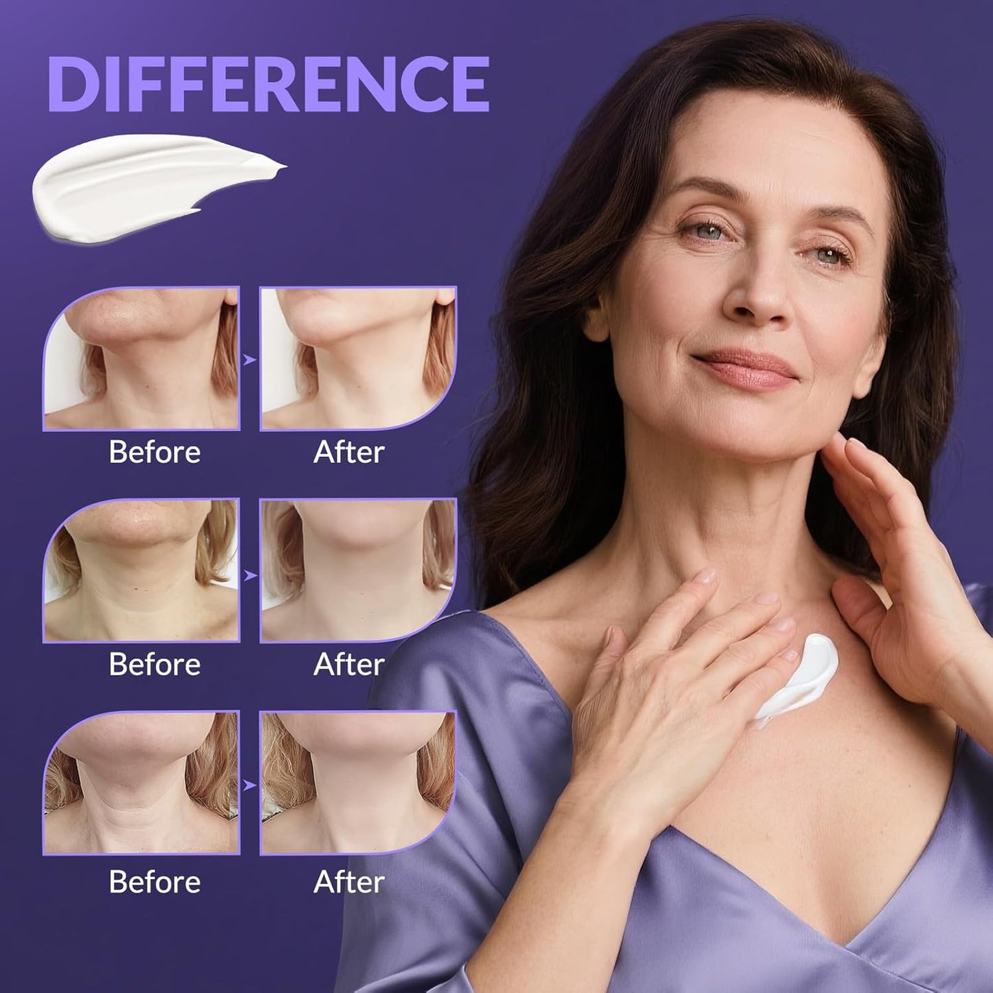 Neck Firming Cream, Wrinkle Cream for Women, Retinol Moisturizer with Collagen and Hyaluronic Acid for Neck, Face and Décolleté, 1.76 fl oz