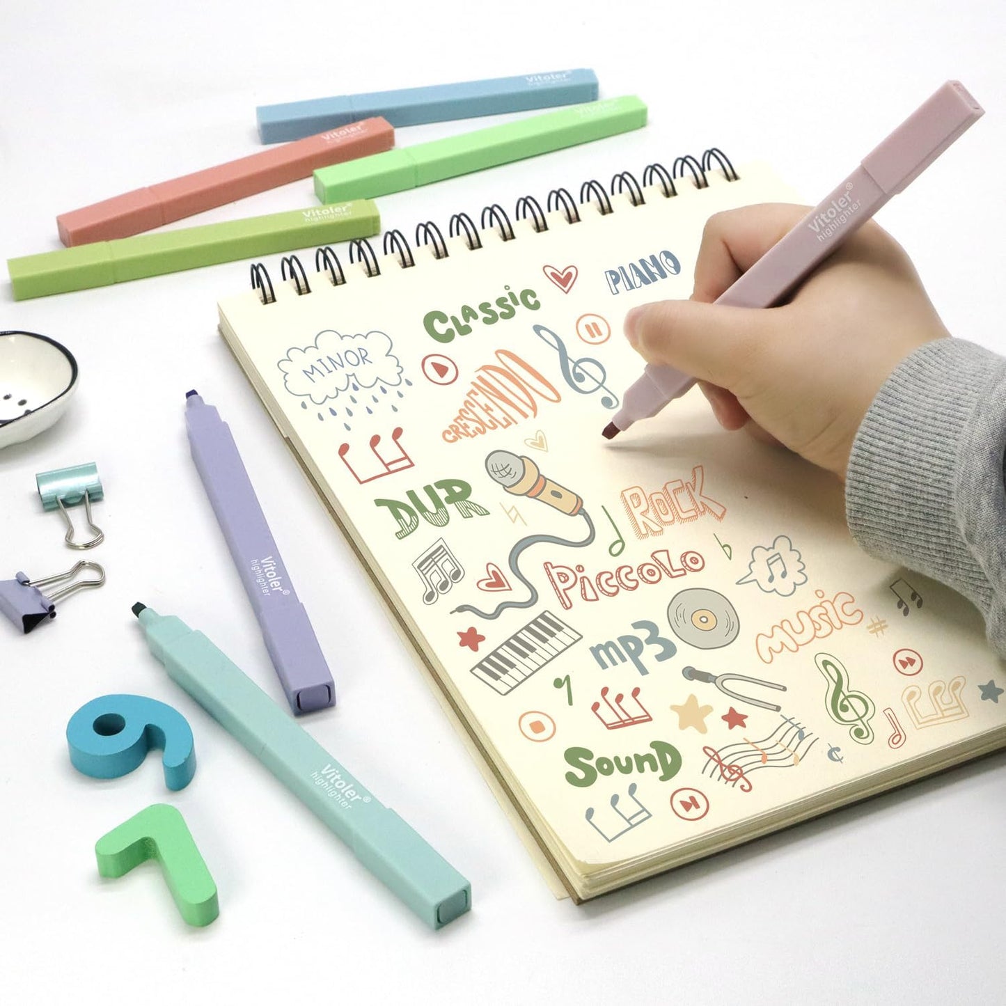 Vitoler Bible Highlighters with Soft Chisel Tip,10Pcs,Lake Colors,Aesthetic No Bleed Bible Highlighter Pastel,Cute Highlighters for School Office Supplies