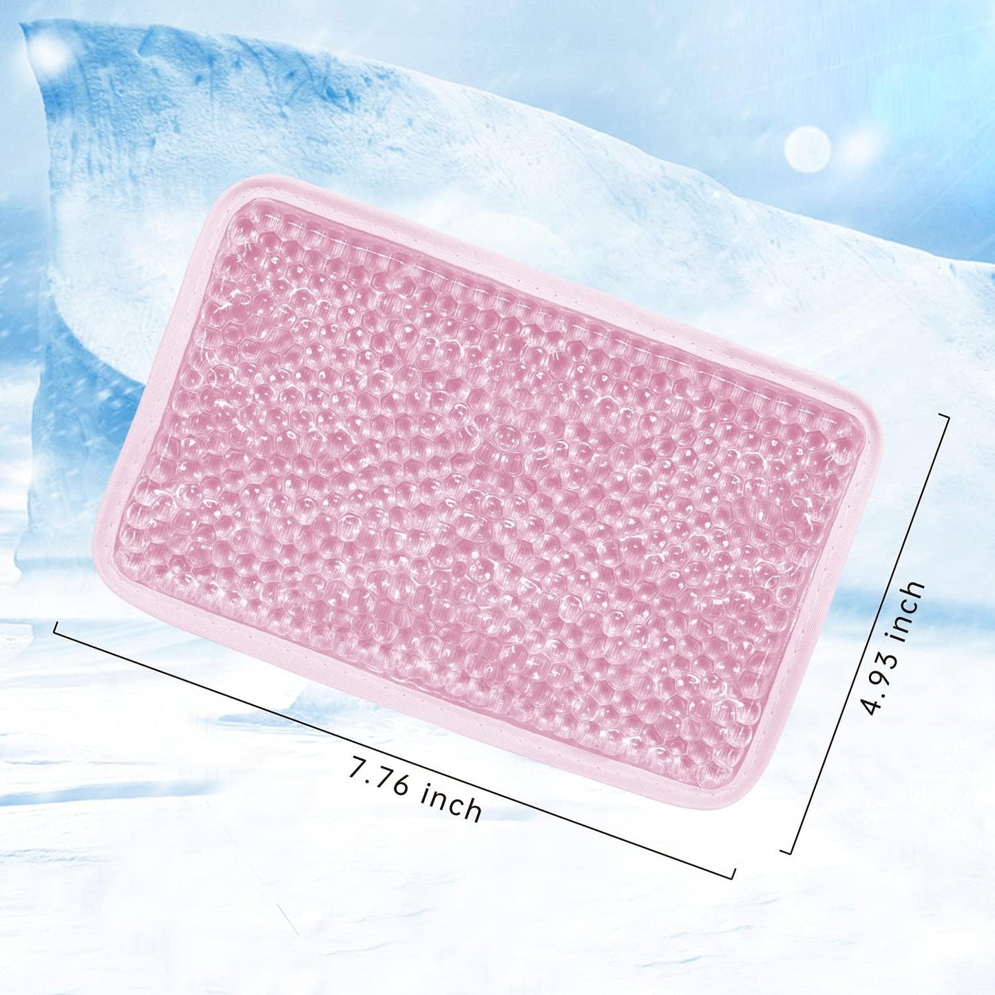 Gel Beads Ice Pack Ice Bag with Strap-Reusable Hot & Cold Pack Compress Therapy for Pain, Swelling,Injuries of Knee, Shoulder, Foot, Back, Ankle, Neck, Hip, Elbow (1Pcs,Pink)