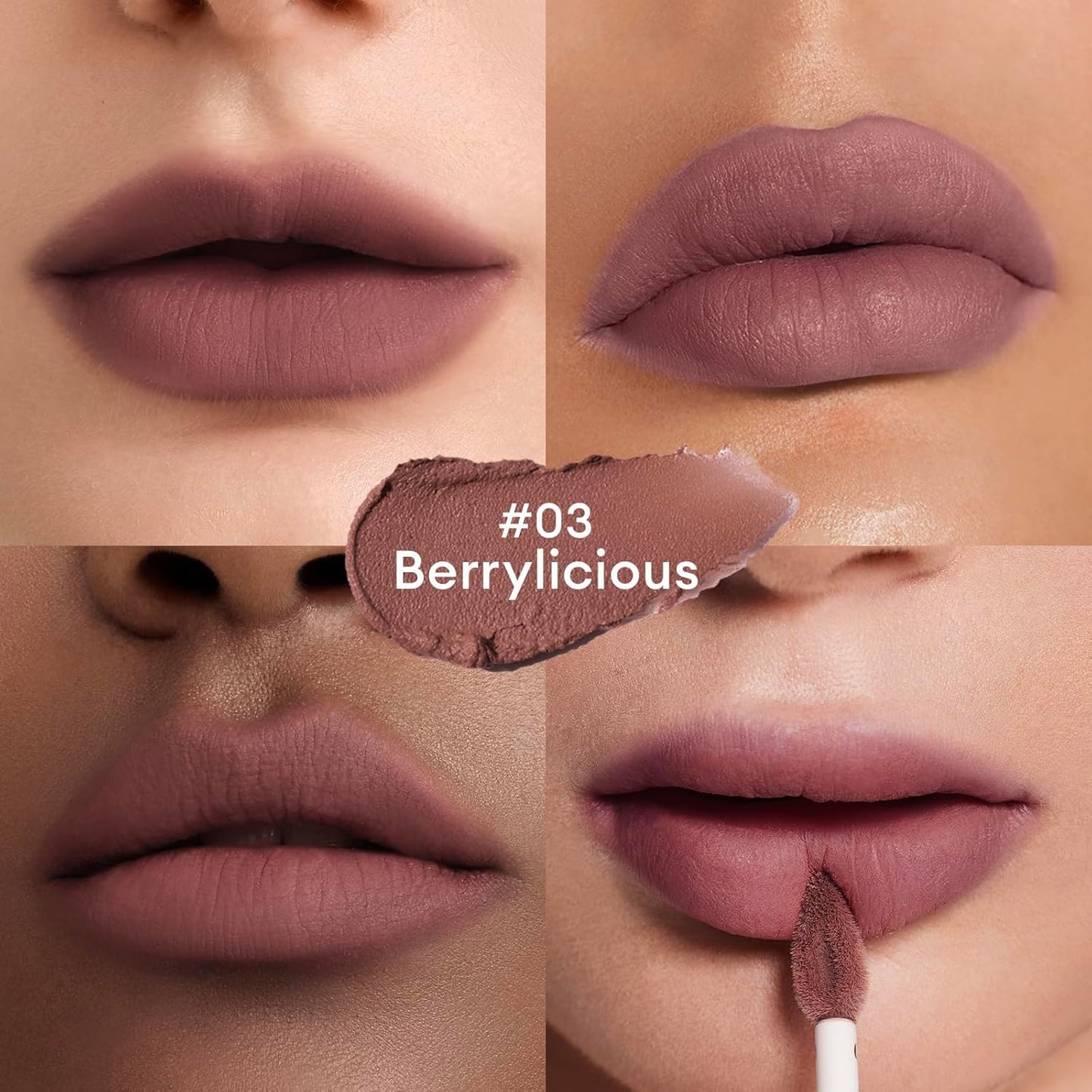 ITY Velvet Matte Finish Lip Stain-Mousse Textured Lip Clay, Red Shade, Conceals Lip Lines, Rich Pigment Lip Tint Lipsticks, 0.14 oz (4g) in Earthy, Berrylicious.