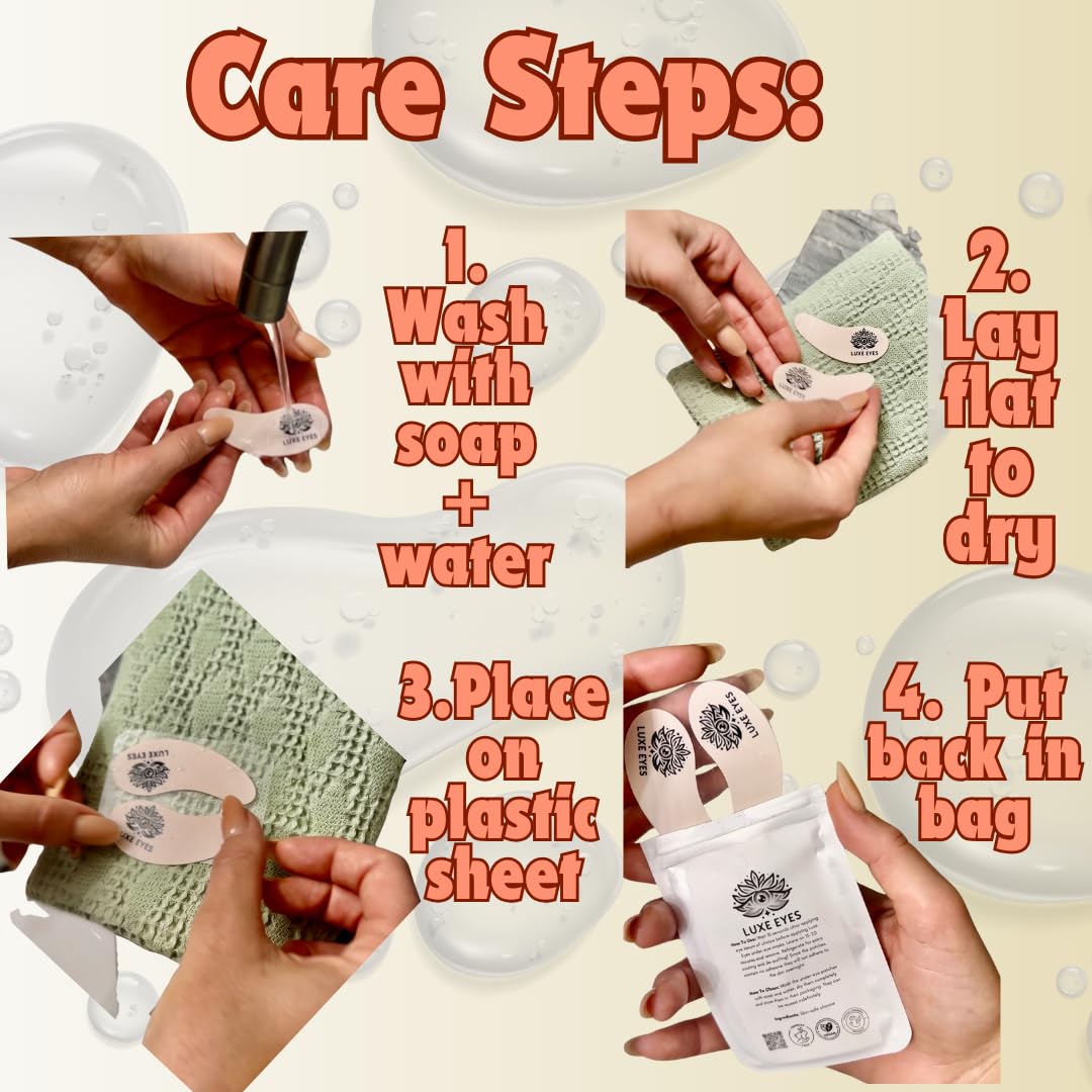 Silicone Reusable Under Eye Patches for Wrinkles, Puffy Eyes and Dark Eye Circles- Adhesive + Cruelty-Free, Natural and Hypoallergenic Skin Care for Men & Women