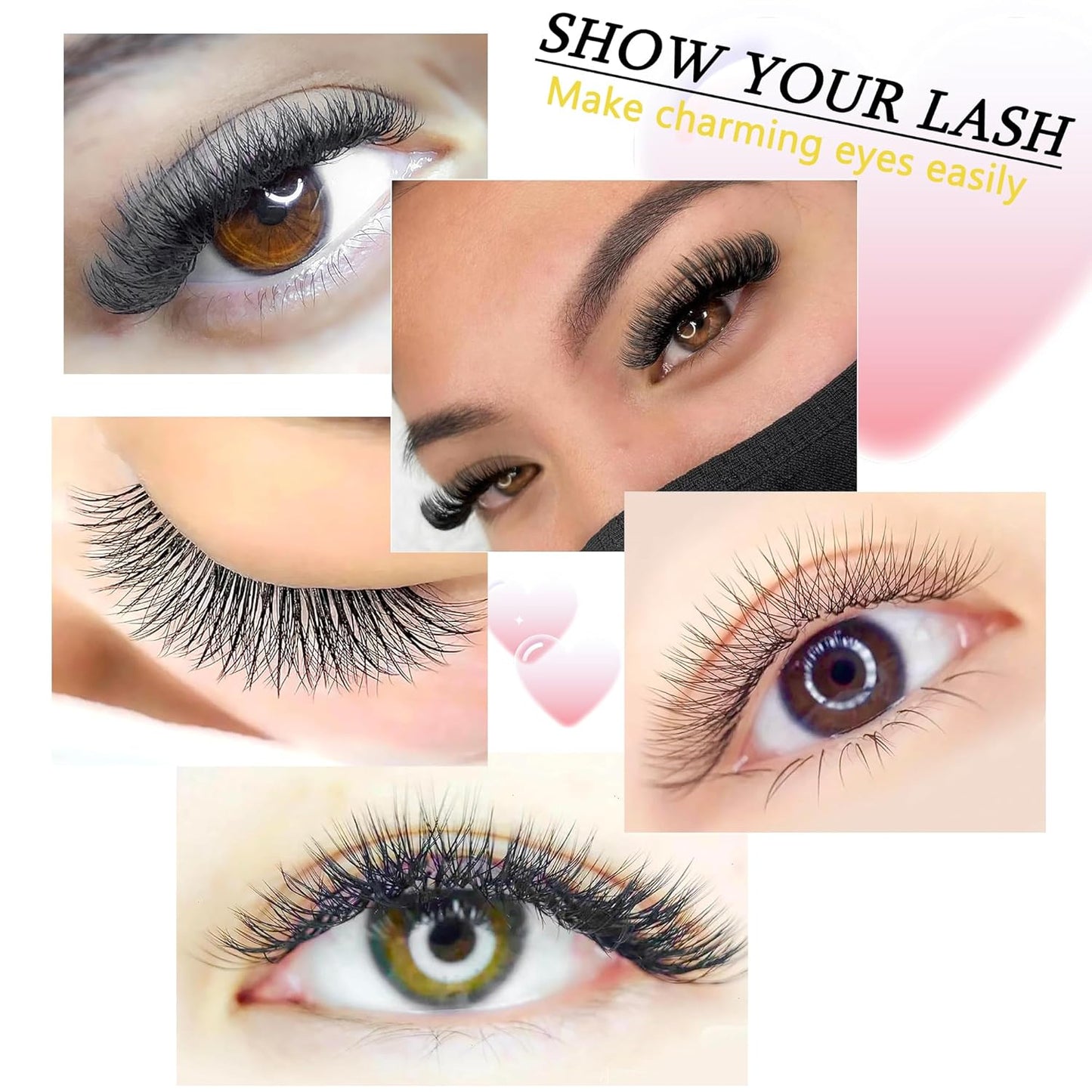 W Lash Extensions Supplies 4D Eyelash Extensions W Shape 0.07mm Thickness D Curl 9mm Premade Fans Easy Fan Lashes Volume Matte Black 12 Rows Crisscross Eye Lashes(W-4D-0.07-D,9mm)