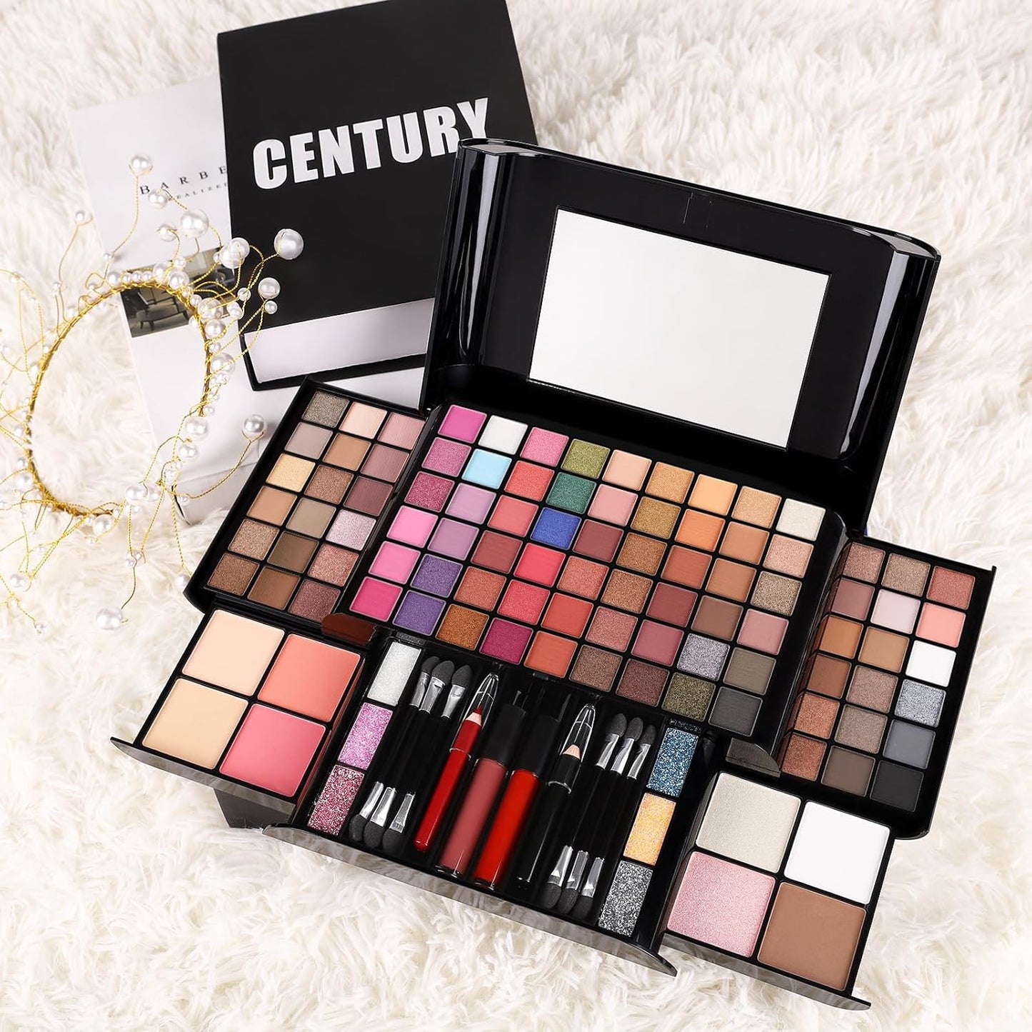 All In One Professional Makeup Kit Include Eyeshadow Palette Blushes Compact Bronzing Highlighter Powder Glitter Lipliner Eyeliner Pencil Brushes with Mirror Make Up Set Christmas Gifts For Women Girl