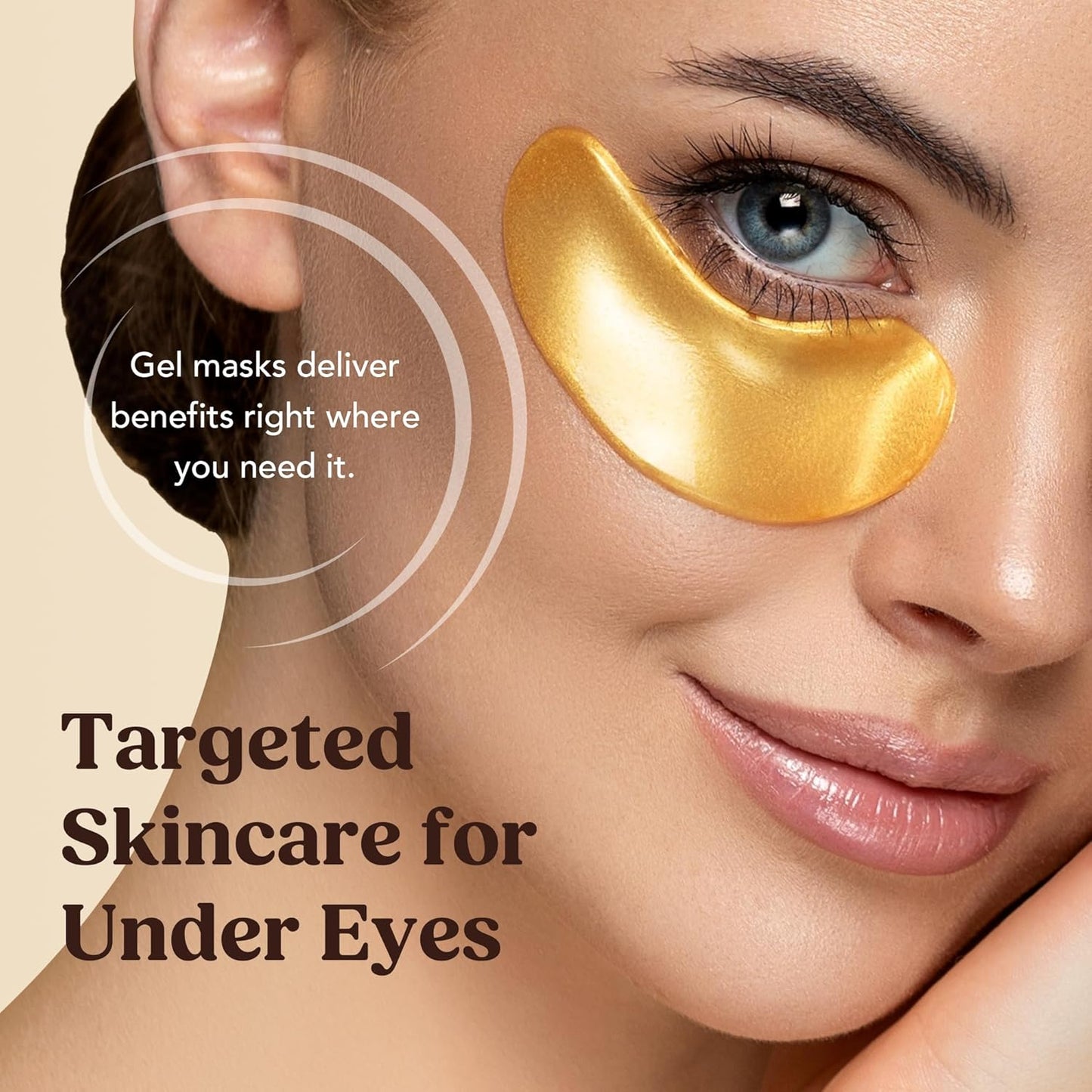 DERMORA Golden Glow Under Eye Patches (30 Pairs Eye Gels) - Rejuvenating Treatment for Dark Circles, Puffy Eyes, Refreshing, Revitalizing, Travel, Wrinkles