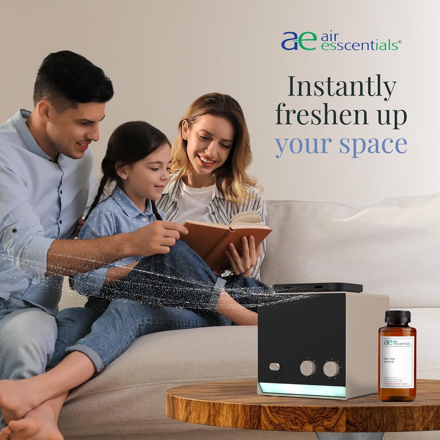 New York Aroma Oil, Essential Oils Blend for Diffusers & Scent Machines, Elegant Cedarwood & Spicy Clove, Aromatherapy, Cold Air Diffuser Compatible, 300 mL