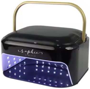 Sophie Arts Super Strong LED/UV Nail Lamp, 82 LED Beads, 12-Hour Battery Life, Fast Dry for UV Gel, Acrylic and Builder Gel (Black)