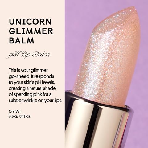 Winky Lux Unicorn Glimmer Balm & Rose Glimmer Balm Duo – Hydrating ph Lip Balm, Natural Pink Tint with pH Color Changing, Moisturize & Soften Lips While Leaving Sheer Pink Tint, with Vanilla Scent