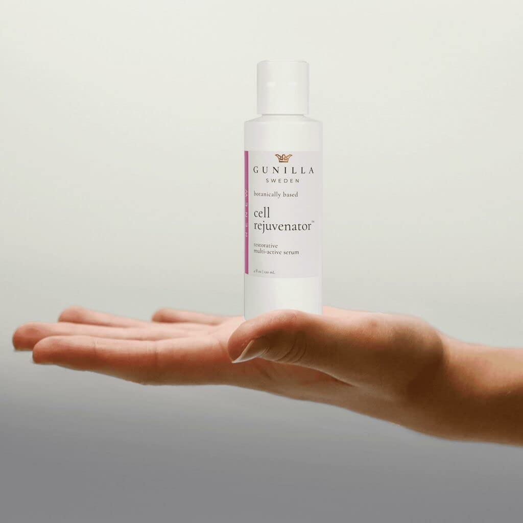 GUNILLA Cell Rejuvenator | Plant-Based Anti-Aging Facial Serum | Hydrates, Firms & Smooths for Radiant Skin | With Collagen, Elastin, Ginseng & Vitamins A, B, C & D | Vegan, Spa-Grade Skincare 4oz