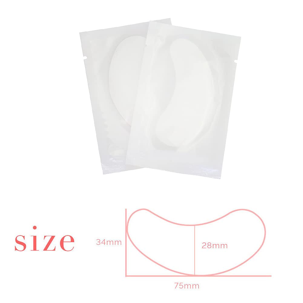 100 Pairs Set Under Eye Pads Disposable Eye Gel Patches for Eyelash Extensions Tool Kit, White Film