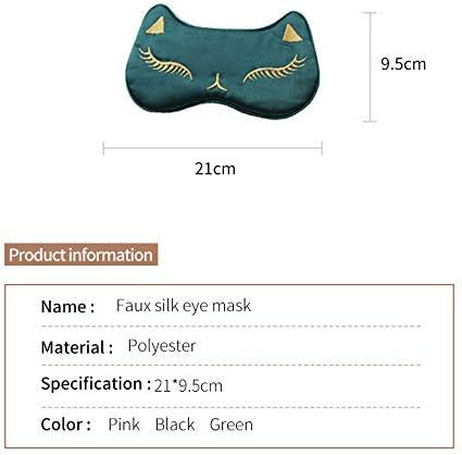 PERFECTSIGHT Sleep Eye Masks Silk Sleep Eye Cover Lightweight Adjustable Eyeshade Mask Satin Night Eyeshade Cover for Women Men Sleep Travel Nap (Cat-Green)