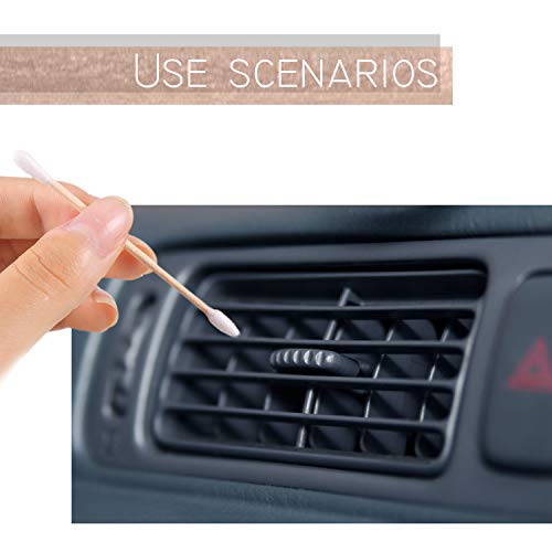 Norme 500 Pcs 3 Inch Gun Cleaning Swabs Long Cotton Swabs in Storage Box Long Pointed Tip with Wooden Handle Buds for Makeup Baby Pet Care