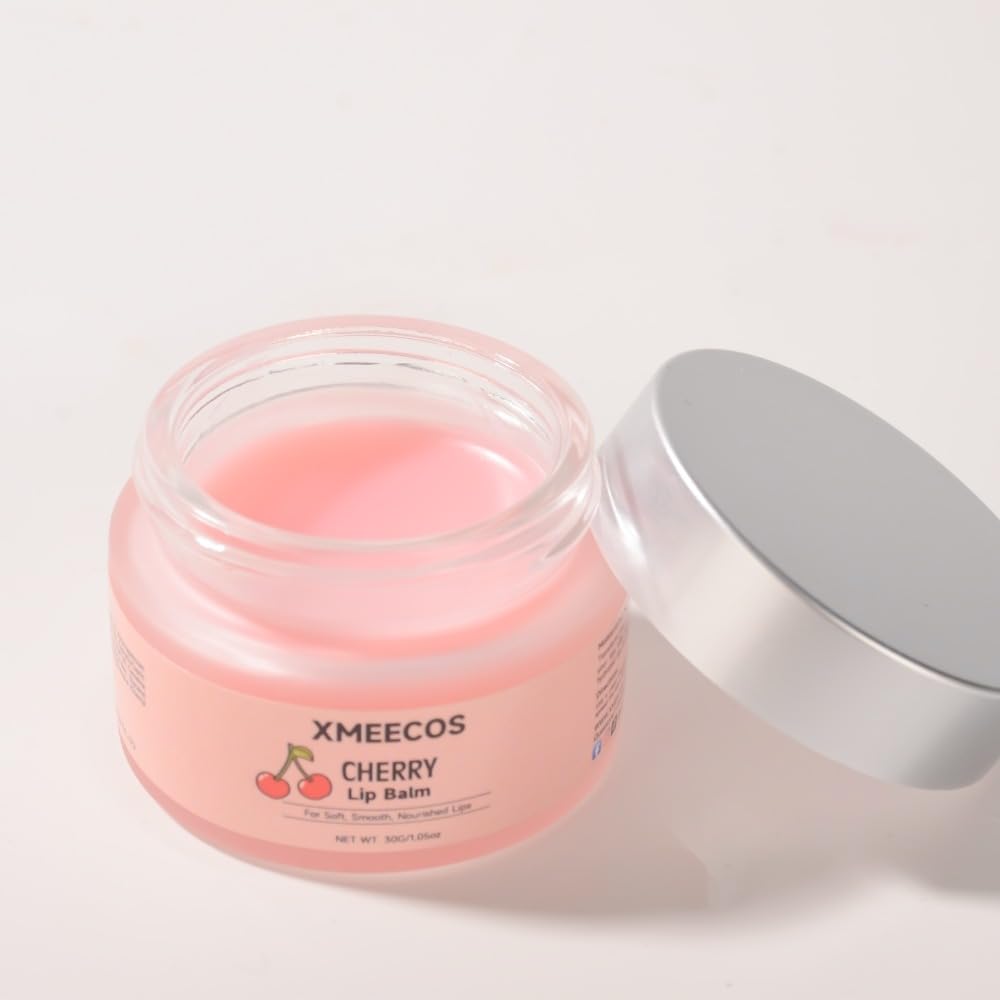 Beeswax lip balm with rose and jasmine, kiwi, strawberry, peach, cherry extract bee friendly 100% Natural for men and women, cruelty free moisturizing (30 Grams, Cherry)