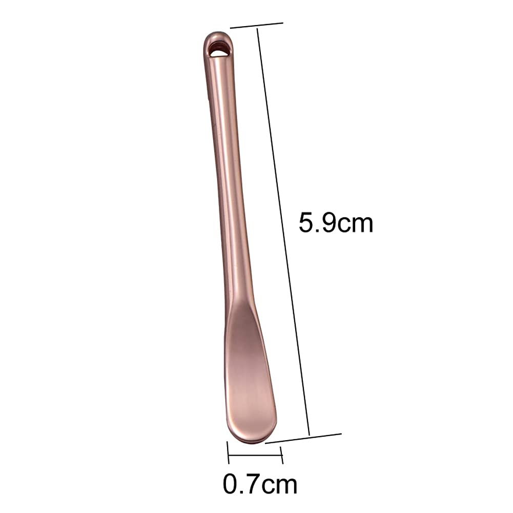3 Pieces Zinc Alloy Makeup Spatula Eye Cream Spoon Beauty Scoop Mini Spoon Makeup Beauty Spoons Mini Cosmetic Skincare Spatula for Cream Lotions, Cylindrical Handle Type, Golden, Silver, Rose-Gold