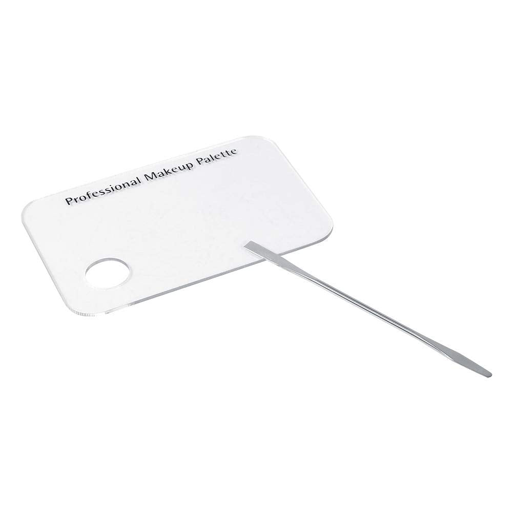 Makeup Palette with Spatula, Rotekt Clear Acrylic Makeup Nail Art Cosmetic Mixing Palette & Stainless Spatula Tool Applicators Set,Nail Holder Display Cosmetic Makeup Palette Tray Accessories