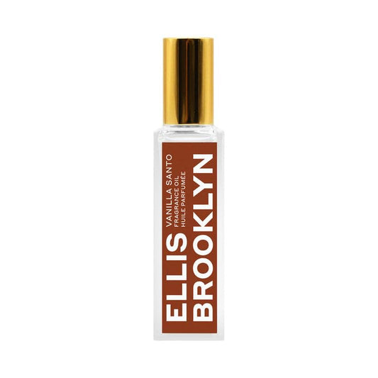 Ellis Brooklyn VANILLA SANTO Perfume Oil Roll-On for Women – Sensual Grown-Up Vanilla Fragrance – Woody & Smoky Perfume with Palo Santo, Cedarwood & Myrrh – Travel-Friendly Rollerball, 15ml