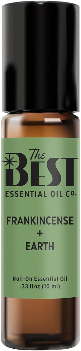 The Best Frankincense + Earth Essential Oil Roll-On Blend- Premium Grade- Pre-Diluted in Coconut Oil- Ready to Use- 10 ml (.33 fl oz)