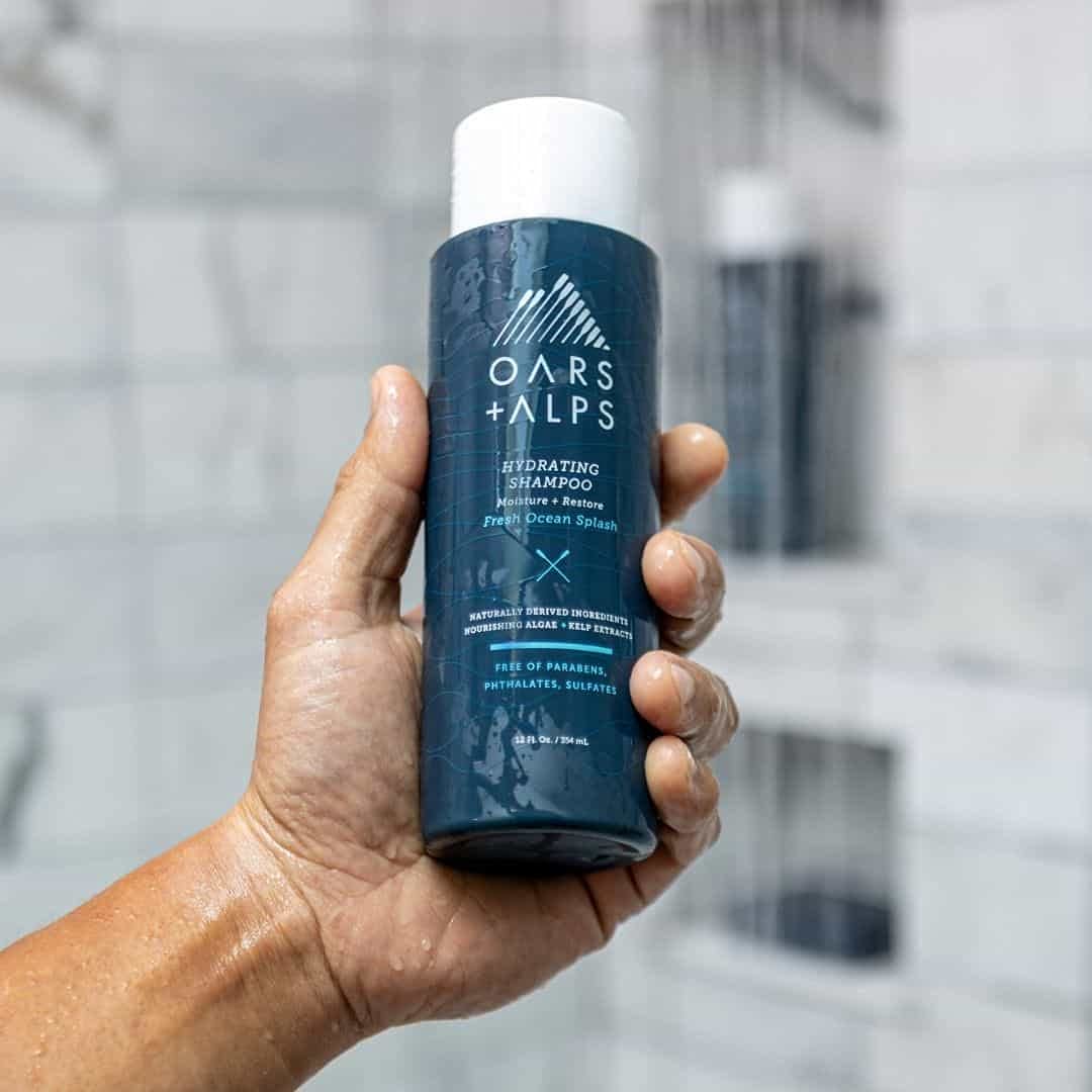Oars + Alps Men's Sulfate Free Hydrating Shampoo, Infused with Kelp & Algae Extracts, Moisturizing Formula, Fresh Ocean Splash Scent, 1 Pack, 13.5 Fl Oz
