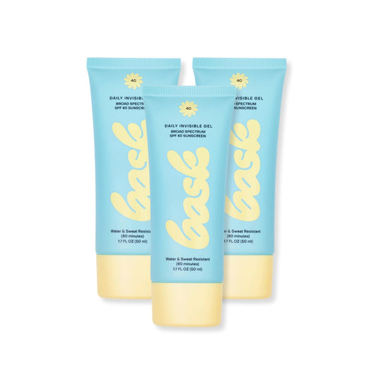 Bask Suncare SPF 40 Daily Invisible Gel Face Sunscreen - Broad Spectrum Protection, Fragrance Free, Hydrating, Lightweight & Fast Absorbing, Dermatologist Recommended, 1.7 fl oz (Pack of 3)