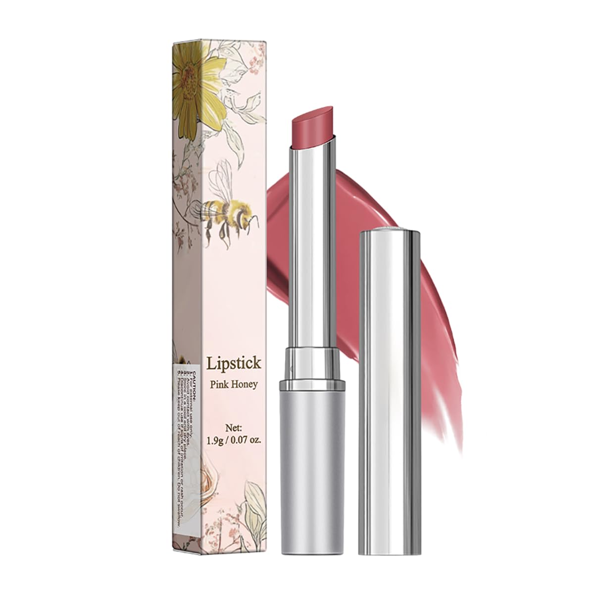 Tinted Lip Balm Lipstick, Hydrating Natural Glossy, Long-lasting Moisturizing & Nourishing Lip Care with Natural Ingredients Transparent Color (Pink, 0.07oz)