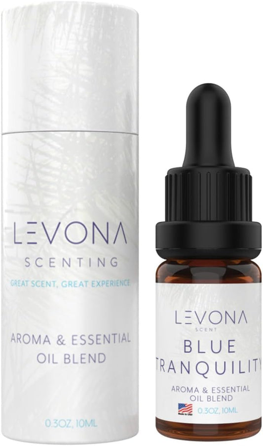 Levona Scent Essential Oils - Scents for Home, Hotel & Office Use - Perfect for Home Diffuser & Humidifiers - Aroma Fragrance Oil, Ideal for Massage, Relaxation, and Spa - Blue Tranquility, 10ml