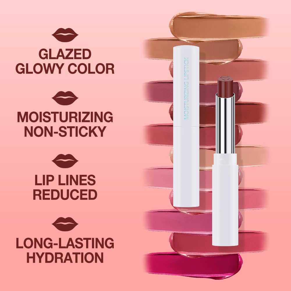 1Pcs Tinted Lip Balm Moisturizing Lipstick – Waterproof Hydrating Matte Lip Balm for Women, Creamy Natural Color Stain for Dry Lips, Soft Matte Finish with Subtle Scent (#05 Deep Cherry Brown)