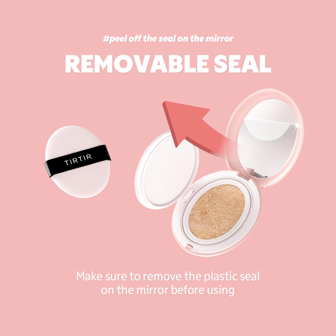 [*Mini Size*] TIRTIR All Cover Pink Cushion | Korean Cushion Foundation, (#23N Sand, 0.15 Fl Oz)