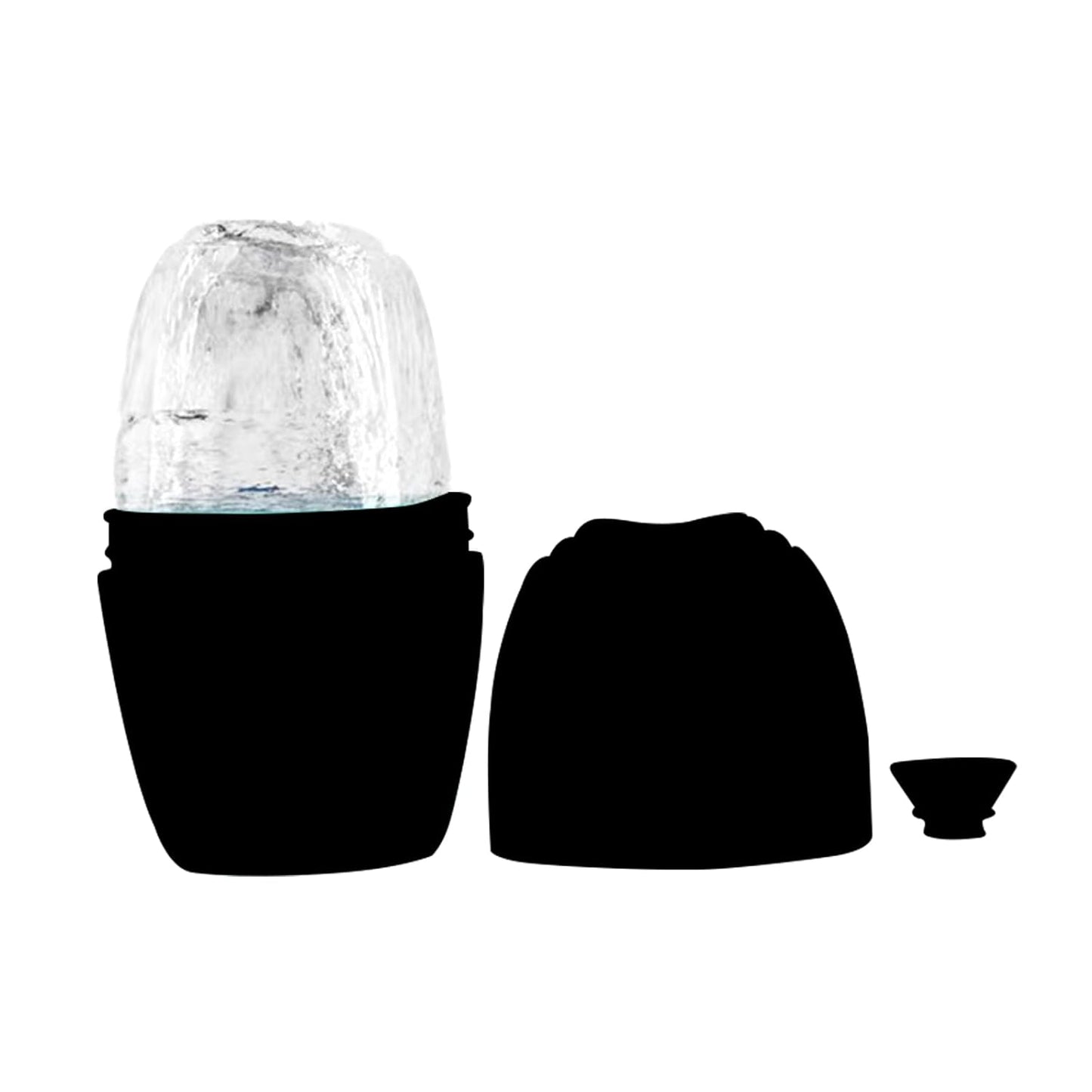 Ice Roller for Face, Qewro Silicone for Tone skin, Reusable Eye Puffiness Relief, Ice Roller Mold for Neck, Facial Roller to Remove Fine Lines Pores Anti Wrinkles (Black)