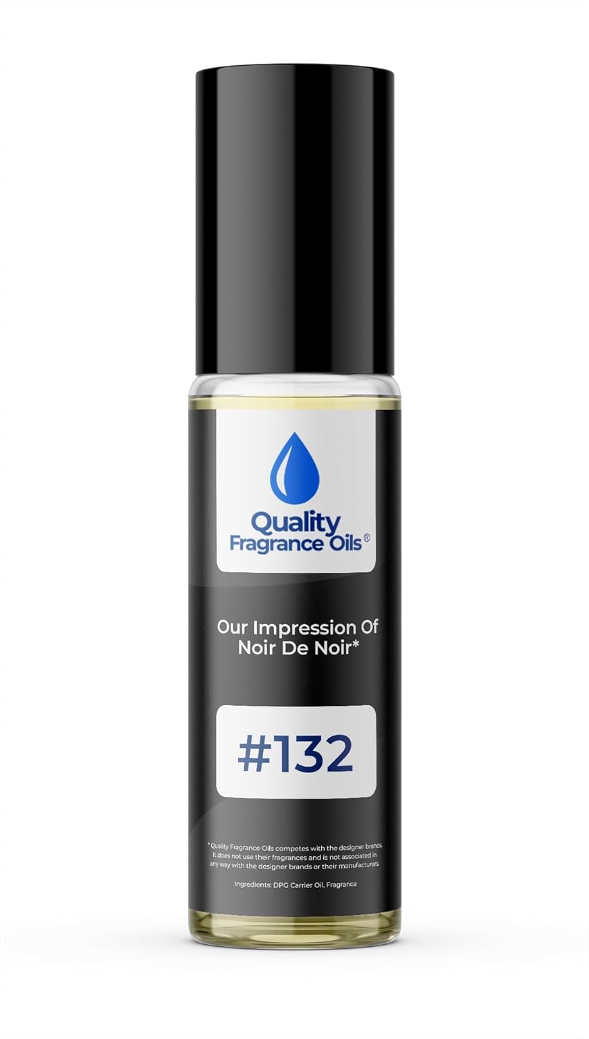 Quality Fragrance Oils' Noir de Noir Impression #132 | Long-Lasting Perfume Oil, Alcohol-Free, Strong Scent, 10ml Roll-On | Affordable Alternative to Designer Fragrances