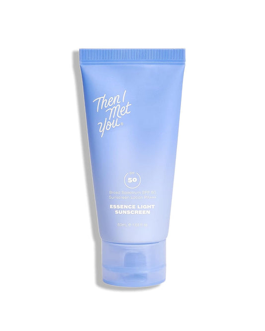 Then I Met You Essence Light Sunscreen, Broad Spectrum SPF 50 Lotion PA+++, with Hyaluronic Acid, Vegan, Cruelty-Free, 1.69 oz