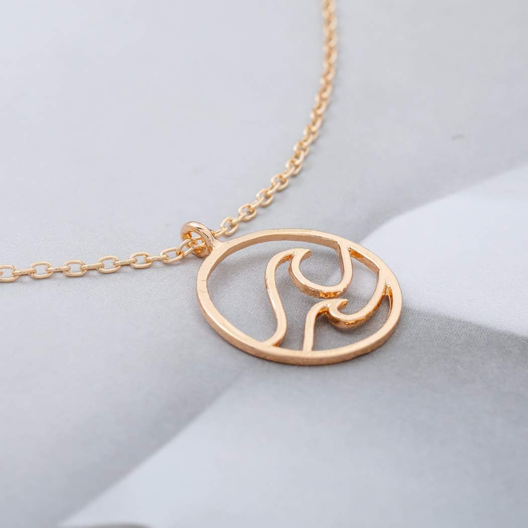 Jovono Boho Fashion Wave Pendant Necklaces Dainty Necklace Chain Jewelry for Women and Girls
