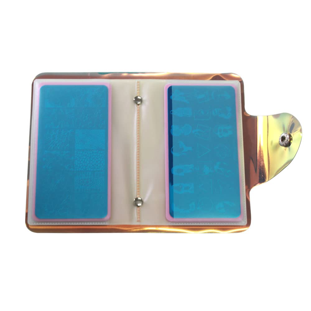 VNC 20 Slot Nail Plate Holder Organizer PVC Stamping Templates Stencil Storage Black Color Bag Cases Collecting Album for 6X12CM Templates