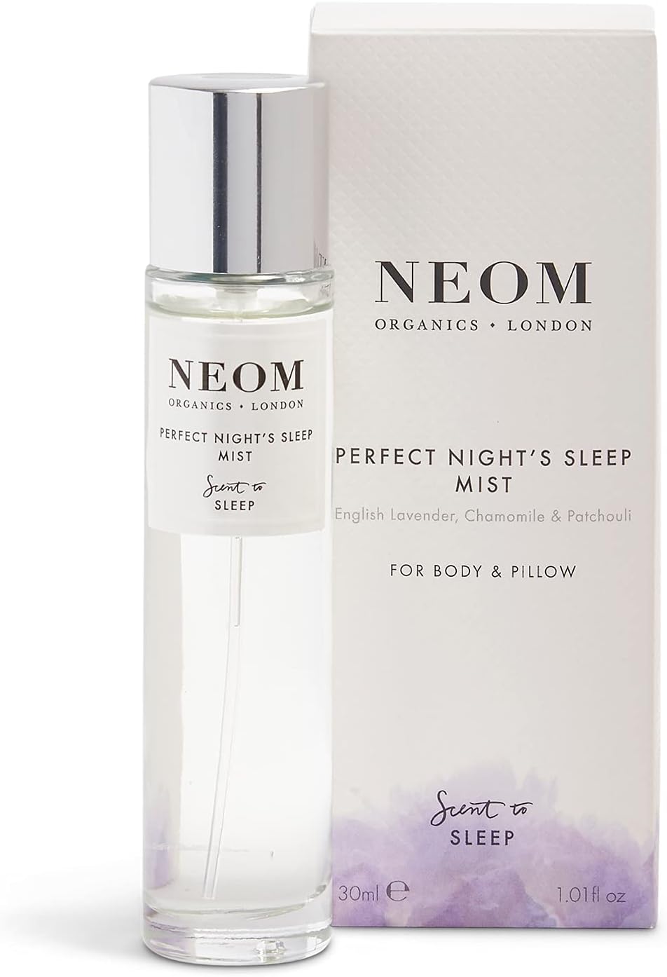 Neom - Lavender & Chamomile Mist for Body & Pillow, 1 Fl Oz | Perfect Night's Sleep Range | Essential Oils | Pillow Mist
