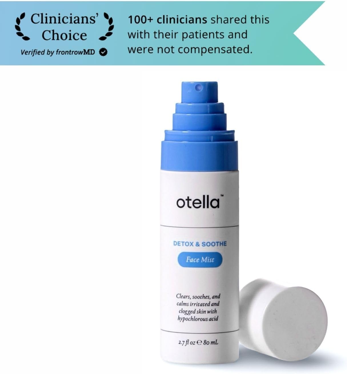 Detox & Soothe Face Mist with Hypochlorous Acid | Reduces Redness & Breakouts | pH Balance & Skin Cleansing for Active Lifestyles | TSA Approved, 2.7 oz | Clean Ingredients