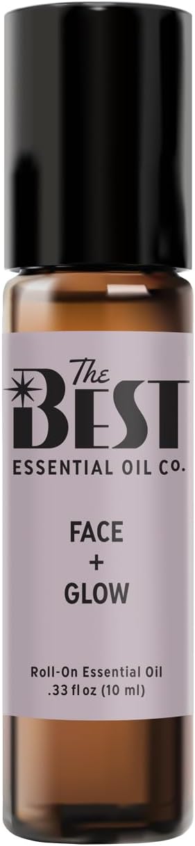 The Best Face + Glow Essential Oil Roll-On Blend- Premium Grade- Pre-Diluted in Coconut Oil- Ready to Use- 10 ml (.33 fl oz)