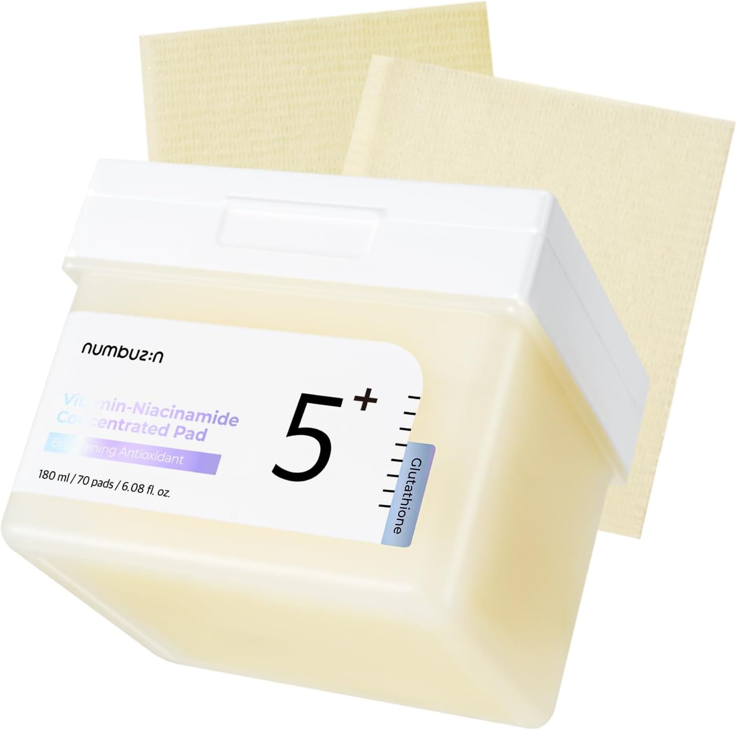 numbuzin No.5 Toner Pads | Vitamin-Niacinamide Concentrated Pad | Double-Sided | Glutathione, Niacinamide, PHA & LHA | Exfoliation, Hyperpigmentation Care | 70 Pads/180 ml