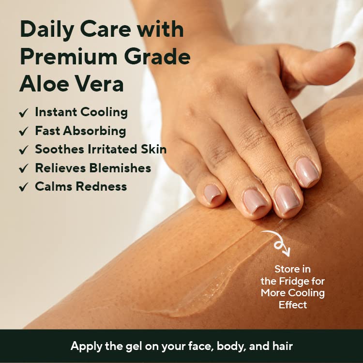 AROMATICA Organic Aloe Vera Gel (2 pack), After Sun Care and Sunburn Relief with Pure Aloe Vera Gel Face&Hair, Sun Burn Moisturizer EWG Verified (10.14oz/300ml)